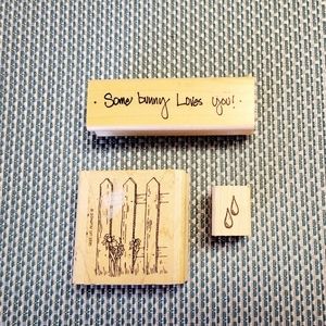 VTG Rubber stamps, raindrop, love